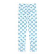 Blue Floral Kids Leggings - Comfortable & Stylish for Playtime