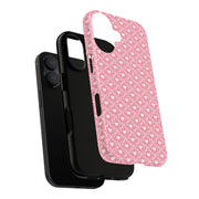 Pink Heart Pattern Tough iPhone Case - Durable Protection for Sweethearts