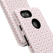 Pink Heart Pattern Google Pixel Tough Case - Stylish and Durable Phone Cover