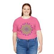 Luxe Mandala Unisex Jersey Tee - Vibrant Botanical Design
