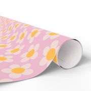 Floral Daisy Wrapping Paper - Pink & Yellow Gift Wrap for Birthdays, Celebrations, and Special Occasions