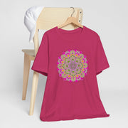 Luxe Mandala Unisex Jersey Tee - Vibrant Botanical Design