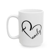 Modern Black Script Ceramic Mug - 11oz & 15oz Options for Coffee Lovers