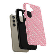 Cute Patterned Samsung Galaxy Phone Case - Tough Cases with Pink Hearts