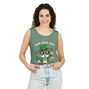 Who Needs Luck? Cat St. Patrick's Day Tank Top - Unisex Garment-Dyed T-Shirt