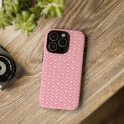 Pink Heart Pattern Tough iPhone Case - Durable Protection for Sweethearts