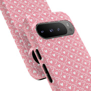Pink Heart Pattern Tough Google Pixel Phone Case - Cute and Durable Protection