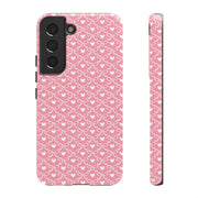 Cute Patterned Samsung Galaxy Phone Case - Tough Cases with Pink Hearts