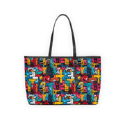 Colorful PU Leather Shoulder Bag – Stylish Tote with Bold Design for Everyday Use