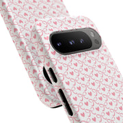 Pink Heart Pattern Google Pixel Tough Case - Stylish and Durable Phone Cover