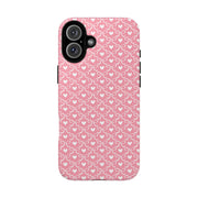 Pink Heart Pattern Tough iPhone Case - Durable Protection for Sweethearts