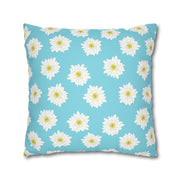 Daisy Print Square Pillowcase - Bright Floral Home Decor