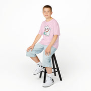 Cute Cat Graphic Kids Heavy Cotton Tee - Perfect for Animal Lovers