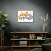 Adorable Cat and Dog Canvas Art - Cute Pet Lovers Wall Decor