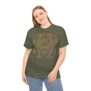 Trippy Nature Unisex Heavy Cotton Tee - Colorful Psychedelic Design