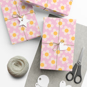 Cheerful Floral Gift Wrap Paper | Pink Daisy Design for Any Occasion