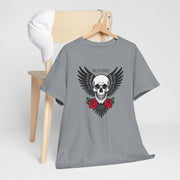 Devil's Wing Skull Unisex Heavy Cotton Tee - Edgy Graphic T-Shirt for Alternative Fashion