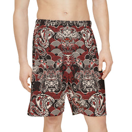 Bold Dragon Graphic Men’s Sports Shorts - Perfect for Gym and Outdoors