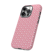 Pink Heart Pattern Tough iPhone Case - Durable Protection for Sweethearts