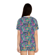 Vibrant Women's Short Pajama Set - Colorful Paisley Design for Cozy Nights