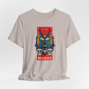 Merge Graphic Unisex Jersey Tee - Bold Skull & Dragon Design