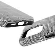 Chic Houndstooth Tough Phone Case - Stylish and Durable Protection