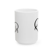 Modern Black Script Ceramic Mug - 11oz & 15oz Options for Coffee Lovers
