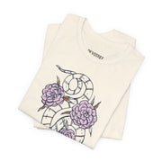 Botanical Snake Unisex Jersey Tee - Stylish Floral Design for Nature Lovers