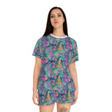 Vibrant Women's Short Pajama Set - Colorful Paisley Design for Cozy Nights