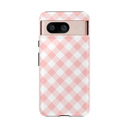Chic Pink Gingham Google Pixel Phone Case for Tough Protection