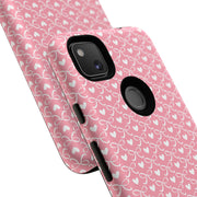 Pink Heart Pattern Tough Google Pixel Phone Case - Cute and Durable Protection