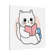 Cute Cat Reading Canvas Art - Perfect for Cat Lovers