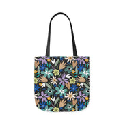 Blooming Floral Canvas Tote Bag with 5-Color Straps