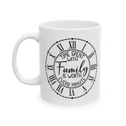 Elegant Clock Design Ceramic Mug - 11oz & 15oz