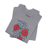 Snake and Roses Unisex Jersey Tee - Stylish Graphic Tee for Nature Lovers