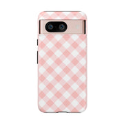 Chic Pink Gingham Google Pixel Phone Case for Tough Protection