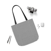 Stylish Black and White Houndstooth Canvas Tote Bag