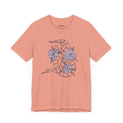 Serpent and Flower Graphic Unisex Tee - Nature-Inspired Design