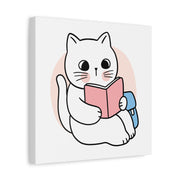 Cute Cat Reading Canvas Art - Perfect for Cat Lovers