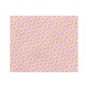 Floral Velveteen Microfiber Blanket - Soft Pink Daisy Pattern for Cozy Comfort