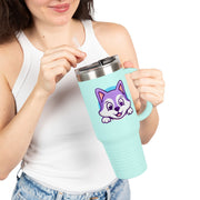 Cute Animal Insulated Travel Mug - 40oz with Straws and Handle