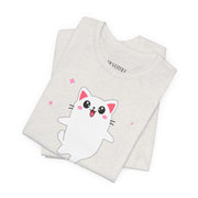 Cute Cat Devotion Unisex Short Sleeve Tee - Fun & Playful T-Shirt for Cat Lovers