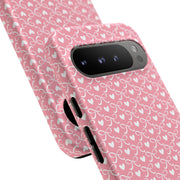 Pink Heart Pattern Tough Google Pixel Phone Case - Cute and Durable Protection