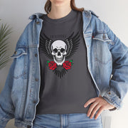 Devil's Wing Skull Unisex Heavy Cotton Tee - Edgy Graphic T-Shirt for Alternative Fashion