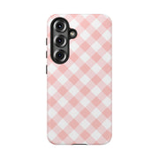 Stylish Pink Plaid Samsung Galaxy Tough Case for Smartphones