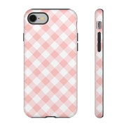 Pink Gingham Tough iPhone Case - Stylish & Durable Protection