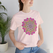 Luxe Mandala Unisex Jersey Tee - Vibrant Botanical Design
