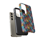 Colorful Cat Pattern Samsung Phone Case - Tough Cases for Cat Lovers