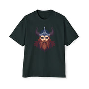 Men's Viking Warrior Heavy Oversized Tee - Bold Graphic Shirt for Casual Wear