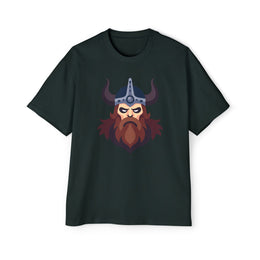 Men's Viking Warrior Heavy Oversized Tee - Bold Graphic Shirt for Casual Wear